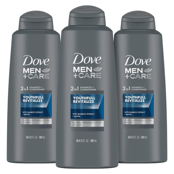Dove Men+Care 2 in 1 Shampoo and Conditioner Youthfull Revitalize 3 Count